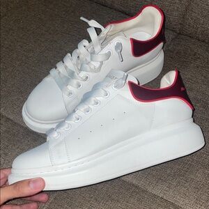 Alexander McQueen White and Red Sneakers